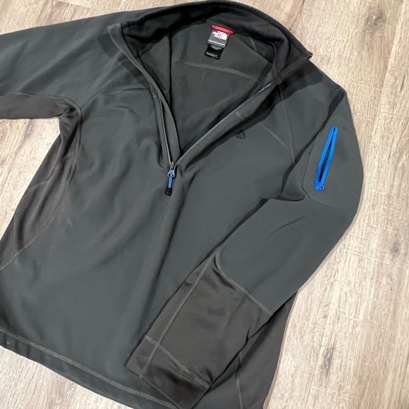 Men’s The North Face Medium Gray Blue HYVENT Half Zip Pullover Sweater Rainproof - Picture 5 of 8